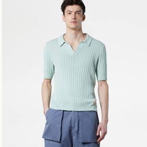 Tods Man GREEN Linen Blend Polo Shirt